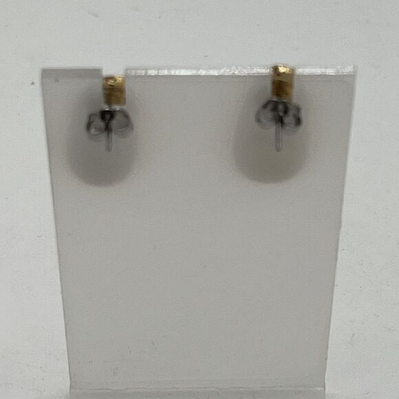 RARE ESTATE VINTAGE 1960- EARLY 70’S CROWN Navy BLUE ENAMEL Stud EARRINGS - Picture 3 of 8